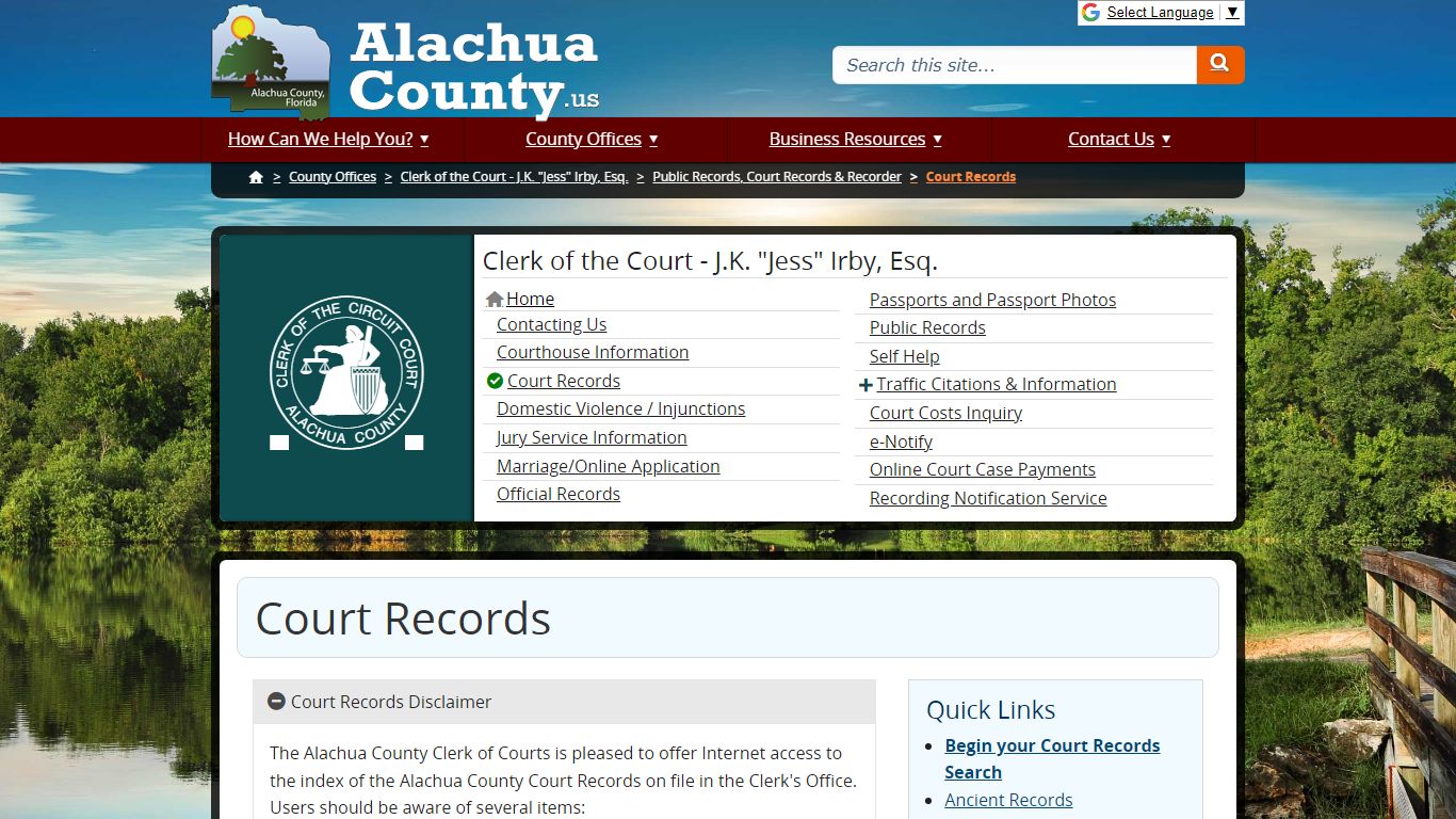 Court Records - Alachua County