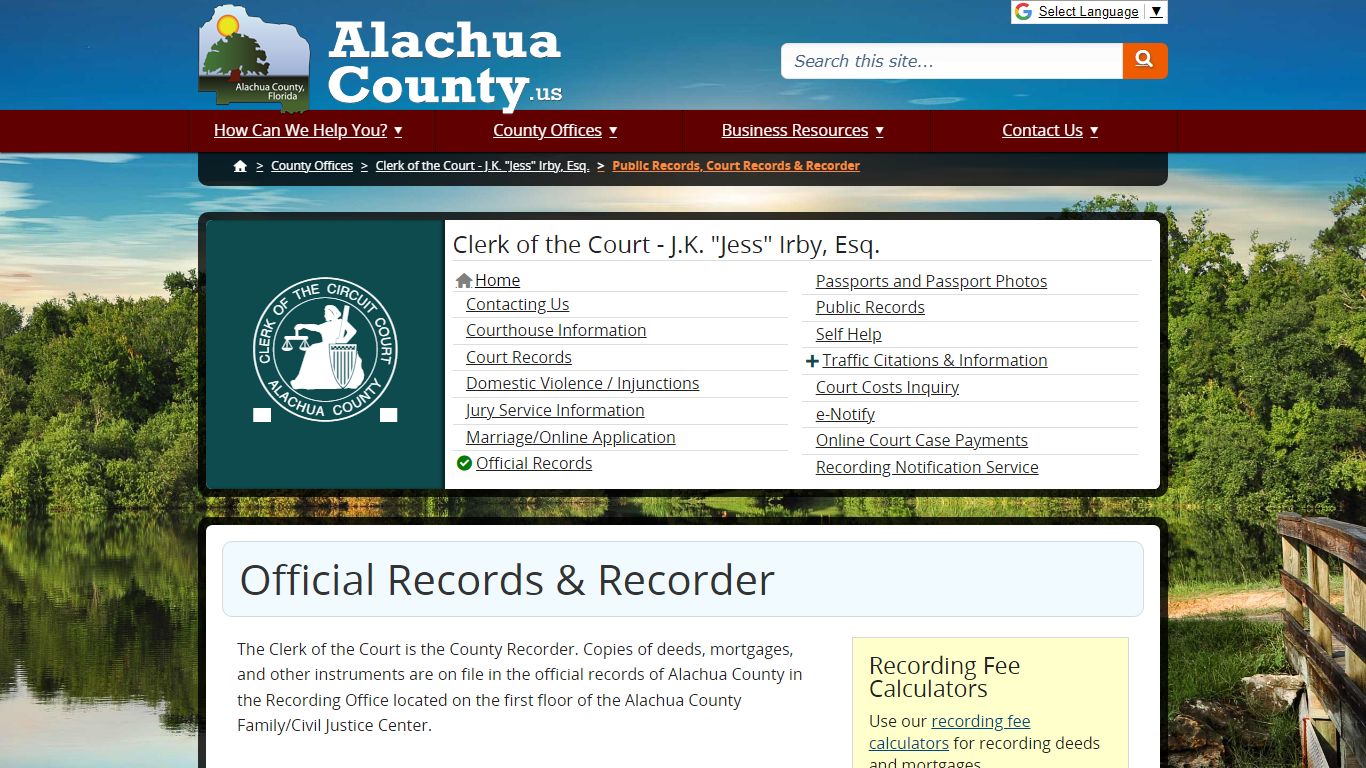 Official Records & Recorder - Alachua County